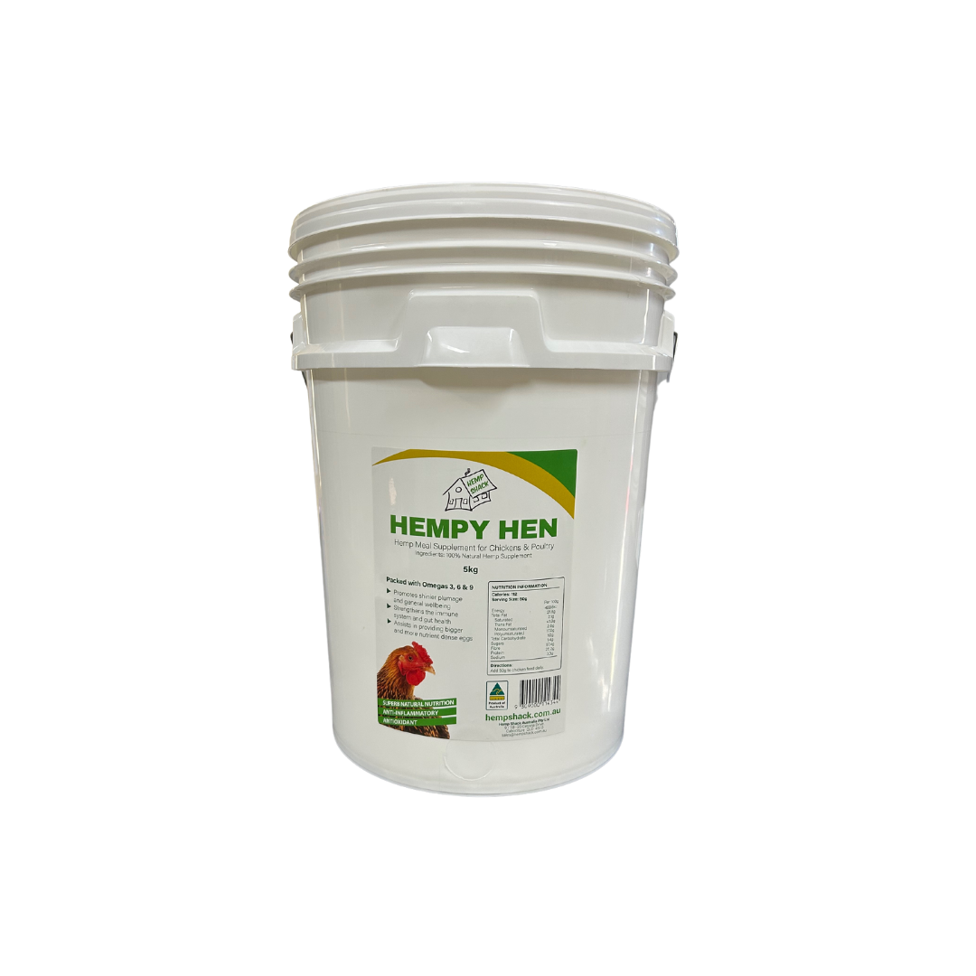 Hempy Hen 5kg Refill Bucket - Hemp Meal Supplement for Chickens & Poultry