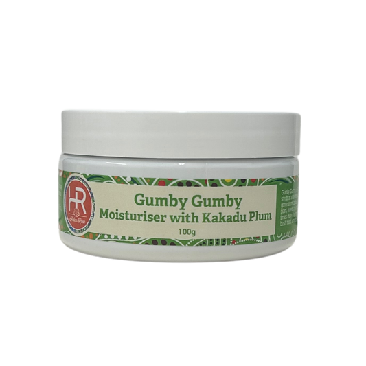HR Gumby Gumby Moisturiser 100g - With Kakadu Plum, Gumby Gumby Extract, Aloe Vera Gel, Macadamia Oil, Jojoba Oil, Cocoa Butter, Organic Shea Butter & Vitamin E