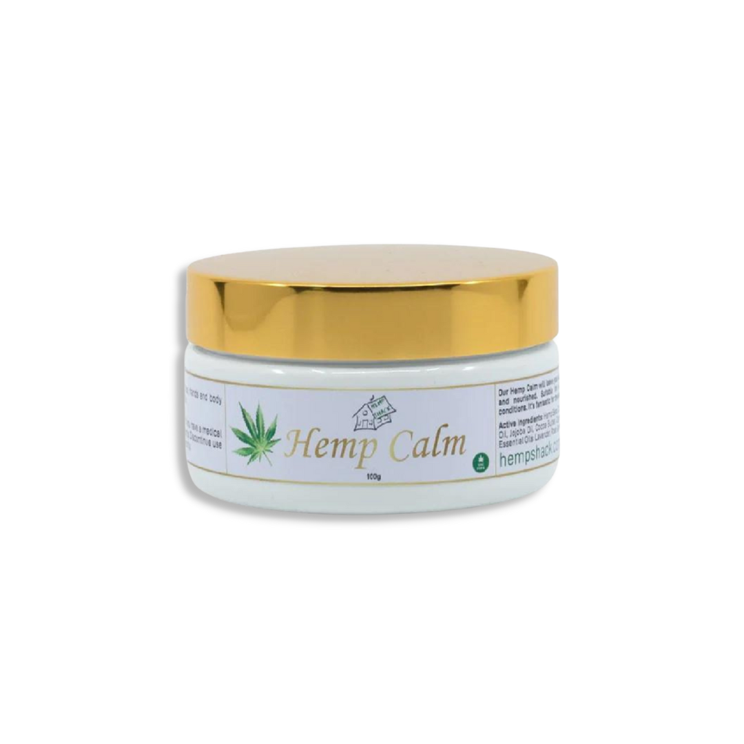 Hemp Calm Rub 100g - With Hemp Seed Oil, Aloe Vera Gel, Macadamia Oil, Jojoba Oil, Cocoa Butter, Organic Shea Butter & Vitamin E
