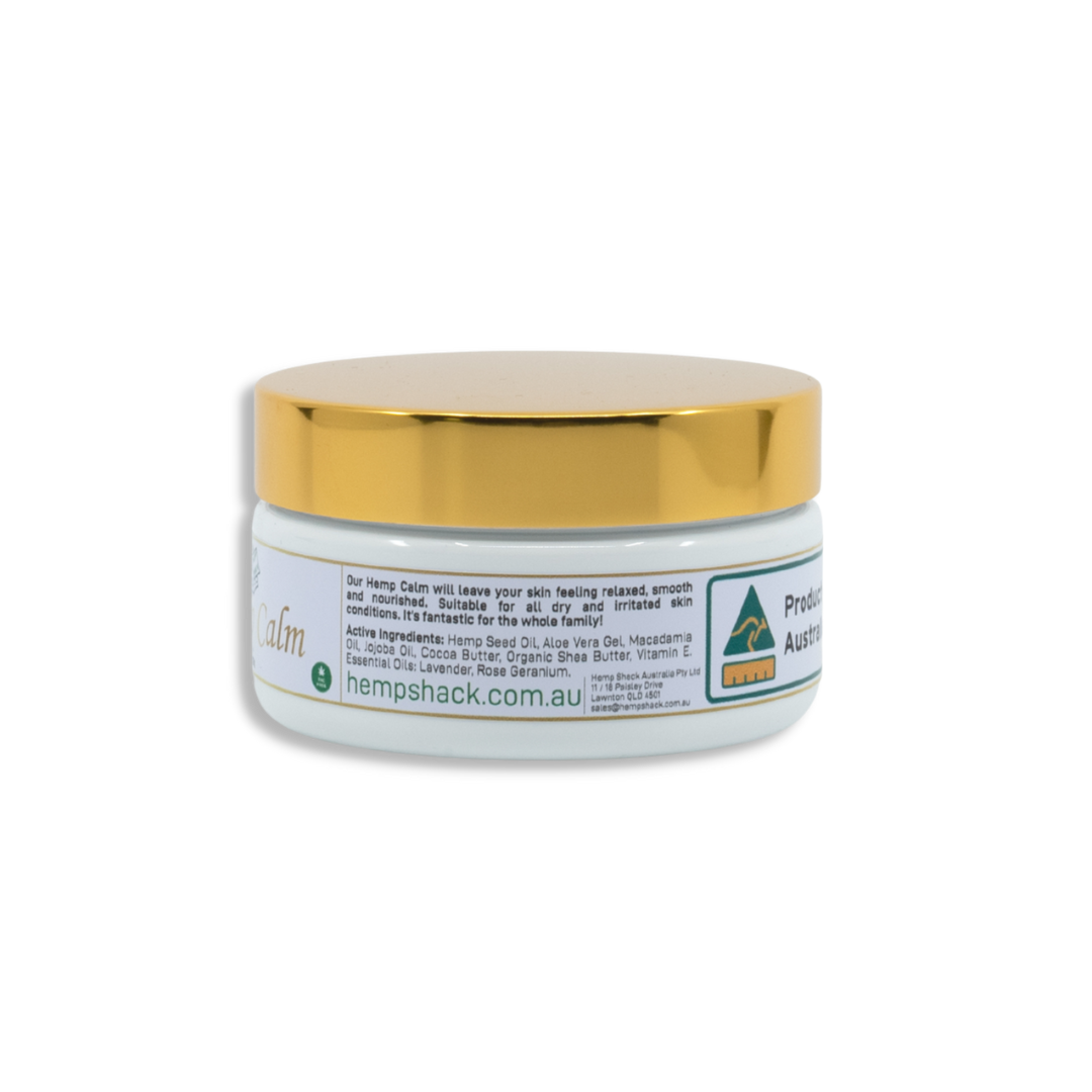 Hemp Calm Rub 100g - With Hemp Seed Oil, Aloe Vera Gel, Macadamia Oil, Jojoba Oil, Cocoa Butter, Organic Shea Butter & Vitamin E
