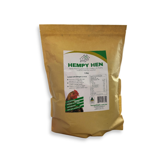 Hempy Hen 1.5kg - Hemp Meal Supplement for Chickens & Poultry